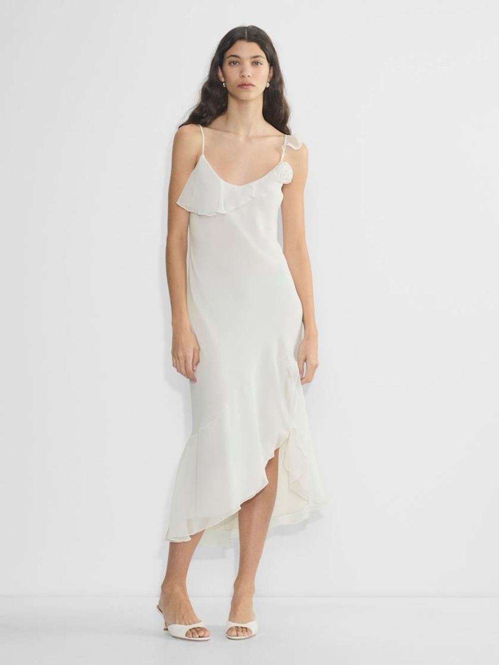 Wilfred Engage Dress Light Birch White Feminine Whimsical Ruffle Layers 2XS